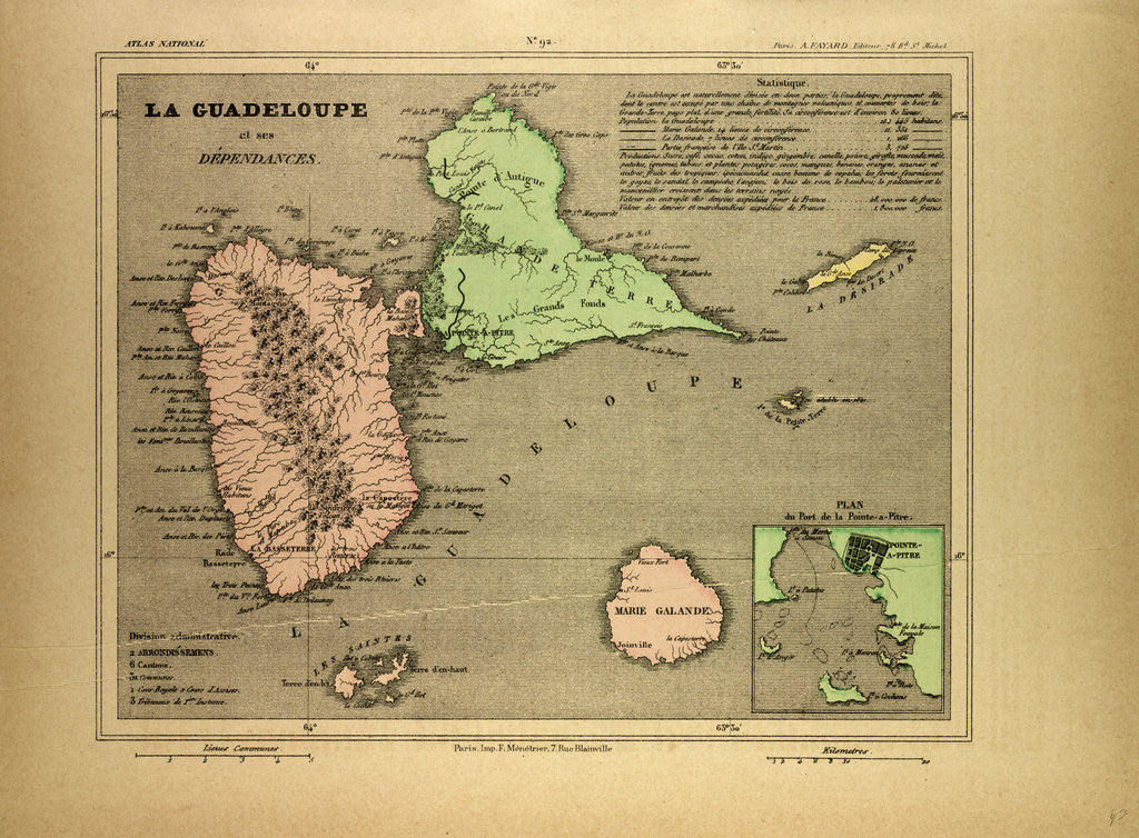 Detail of Map of Guadeloupe by Anonymous