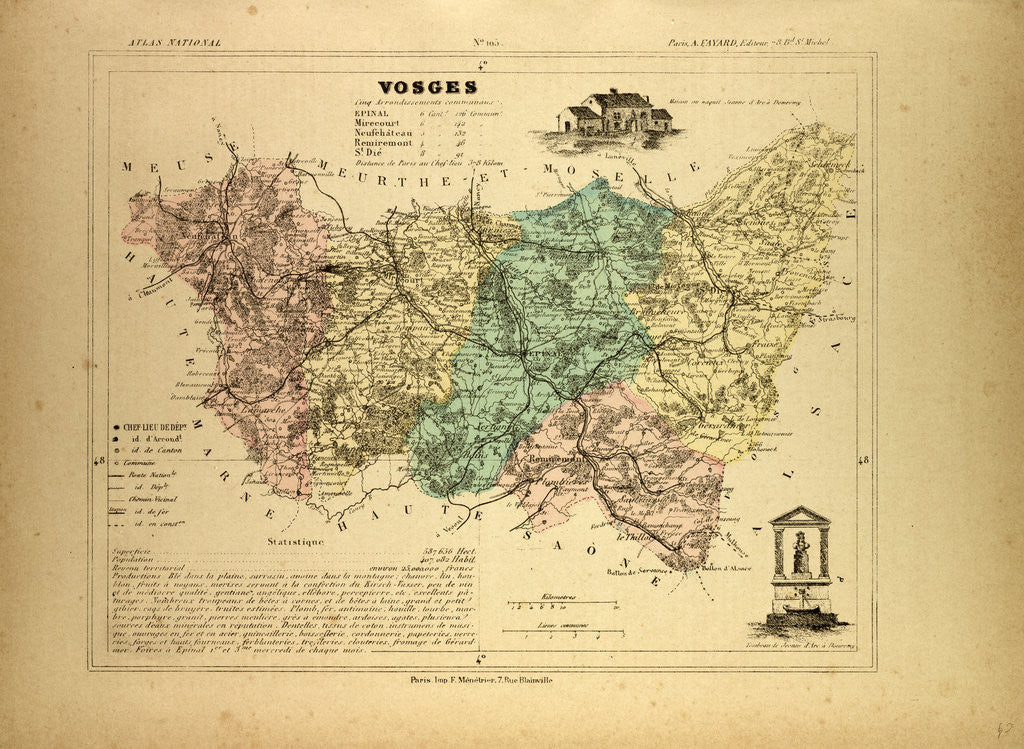 Detail of Map of Vosges France by Anonymous