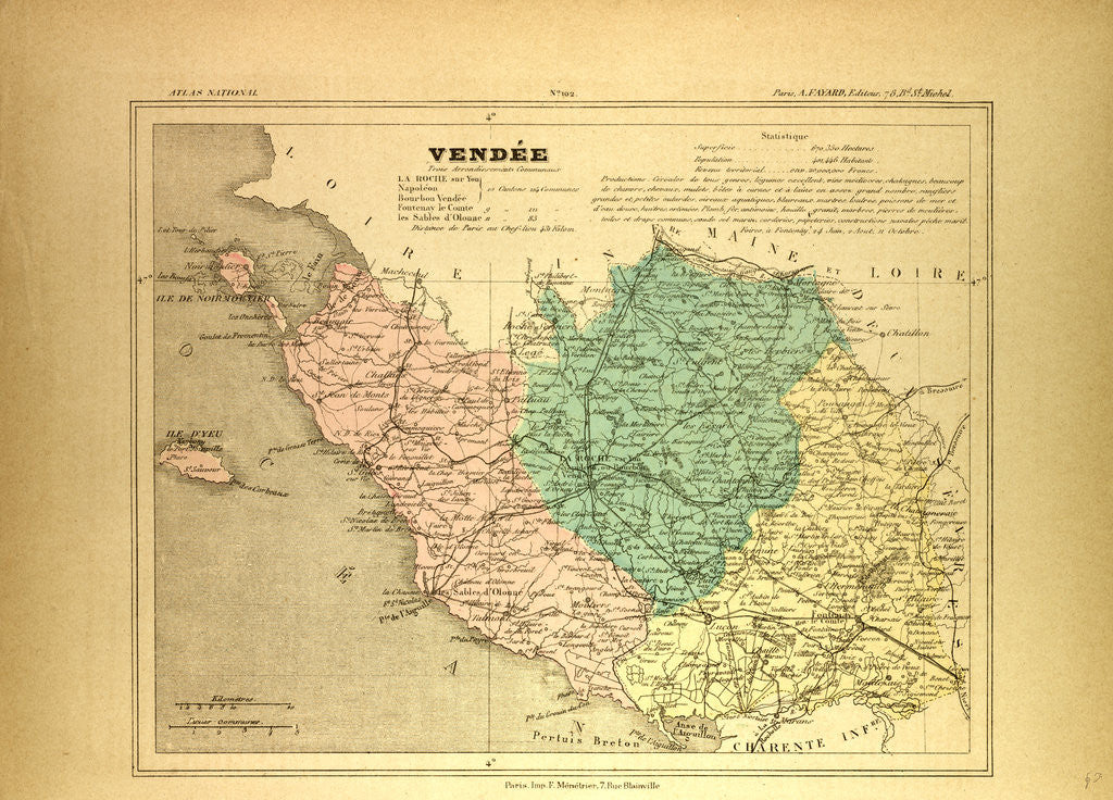 Detail of Map of Vendée France by Anonymous