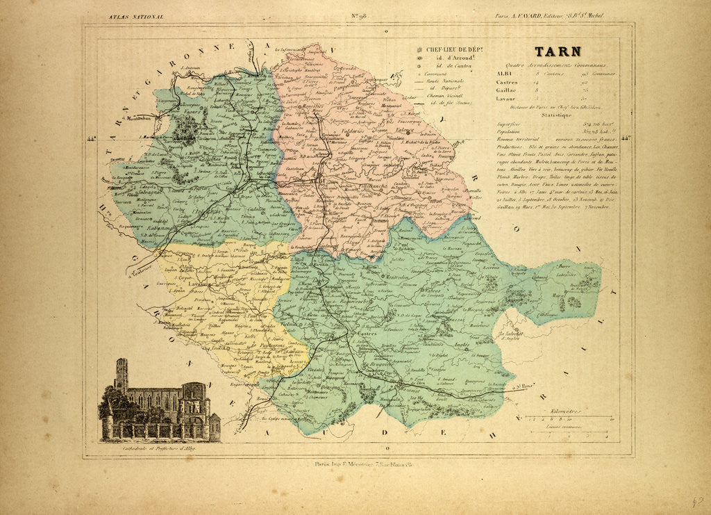 Detail of Map of Tarn France by Anonymous