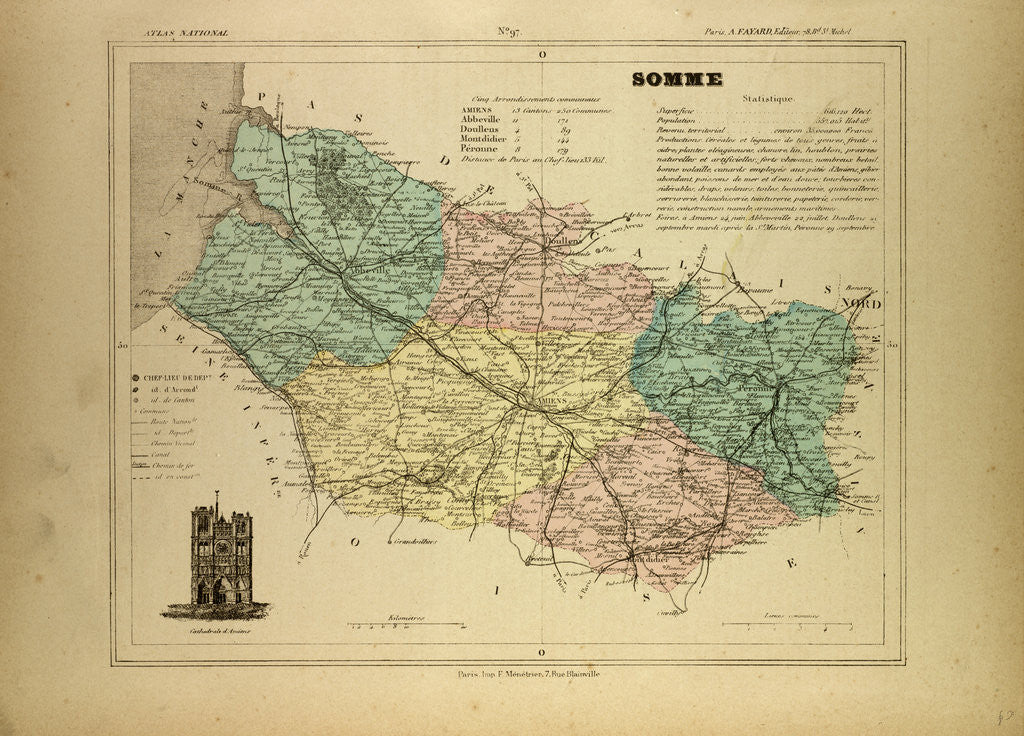 Detail of Map of Somme France by Anonymous