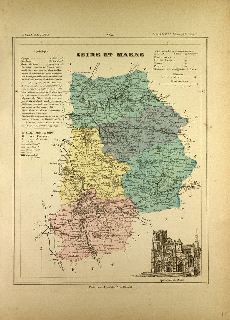 Detail of Map of Seine Et Marne France by Anonymous