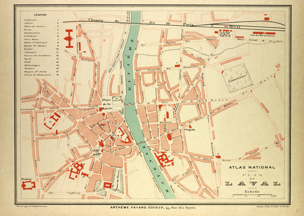 Detail of Map of Laval France by Anonymous