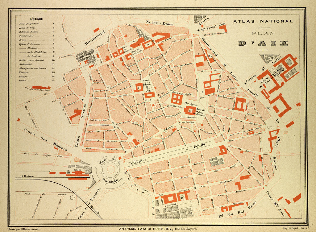 Detail of Map of Aix France by Anonymous