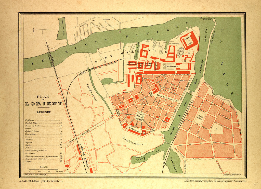 Detail of Map of Lorient France by Anonymous