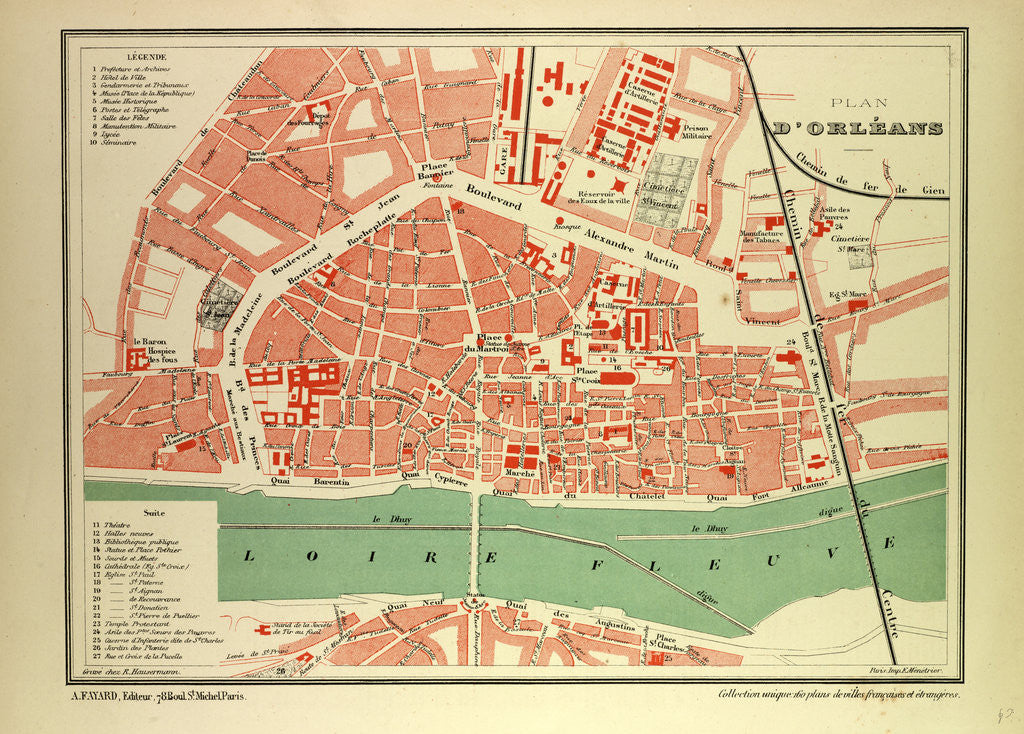 Detail of Map of Orléans France by Anonymous