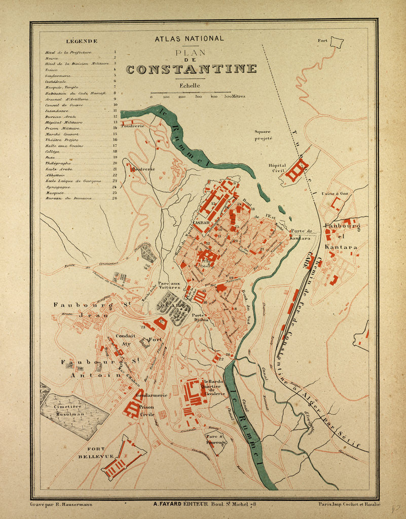 Detail of Map of Constantine France by Anonymous