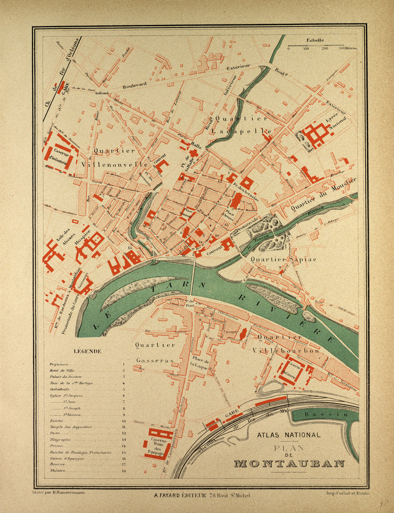 Detail of Map of Montauban France by Anonymous