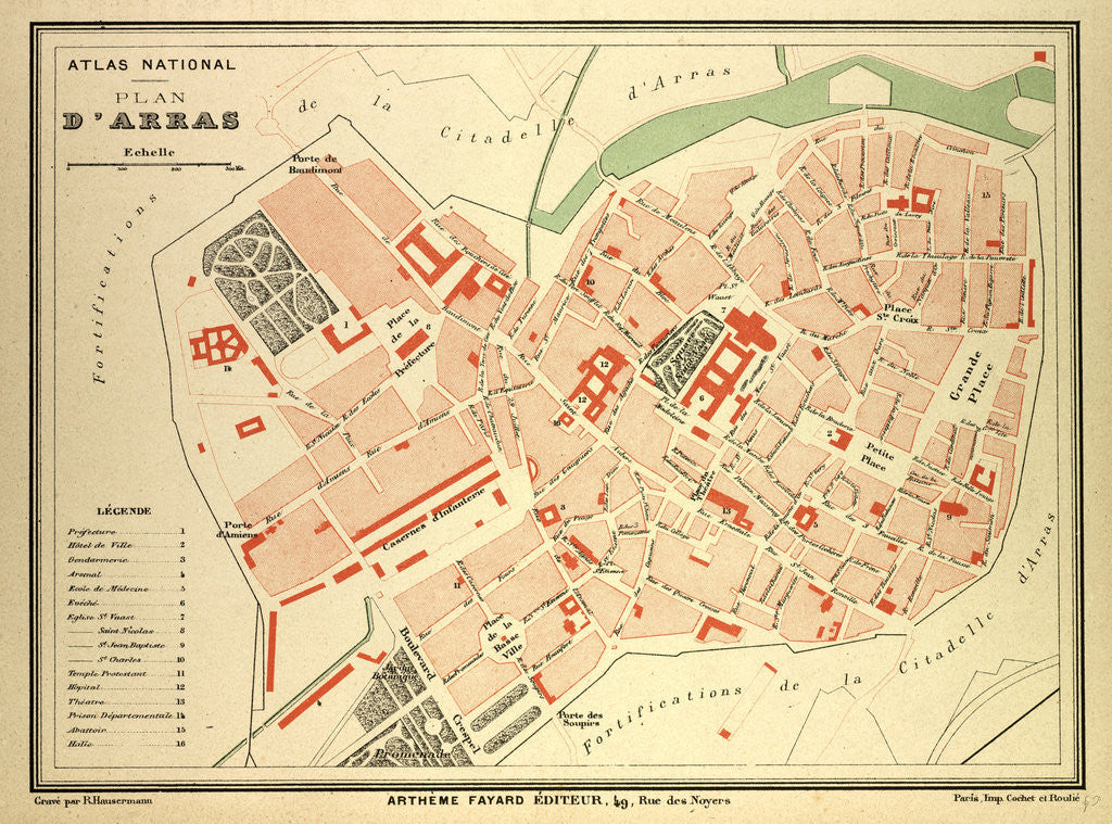 Detail of Map of Arras France by Anonymous