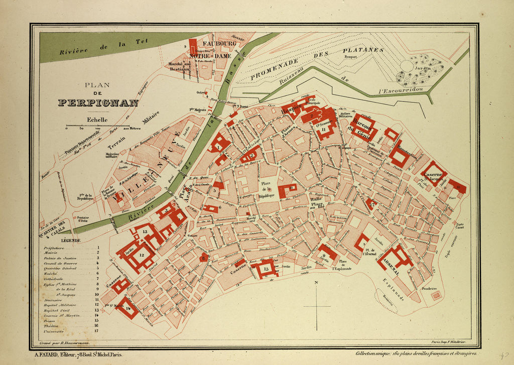 Detail of Map of Perpignan France by Anonymous