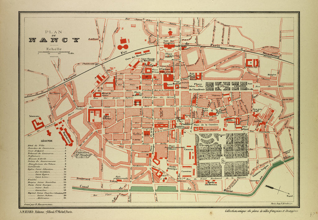 Detail of Map of Nancy France by Anonymous
