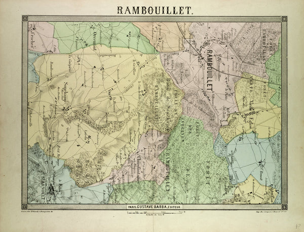 Map of Rambouillet France posters & prints by Anonymous