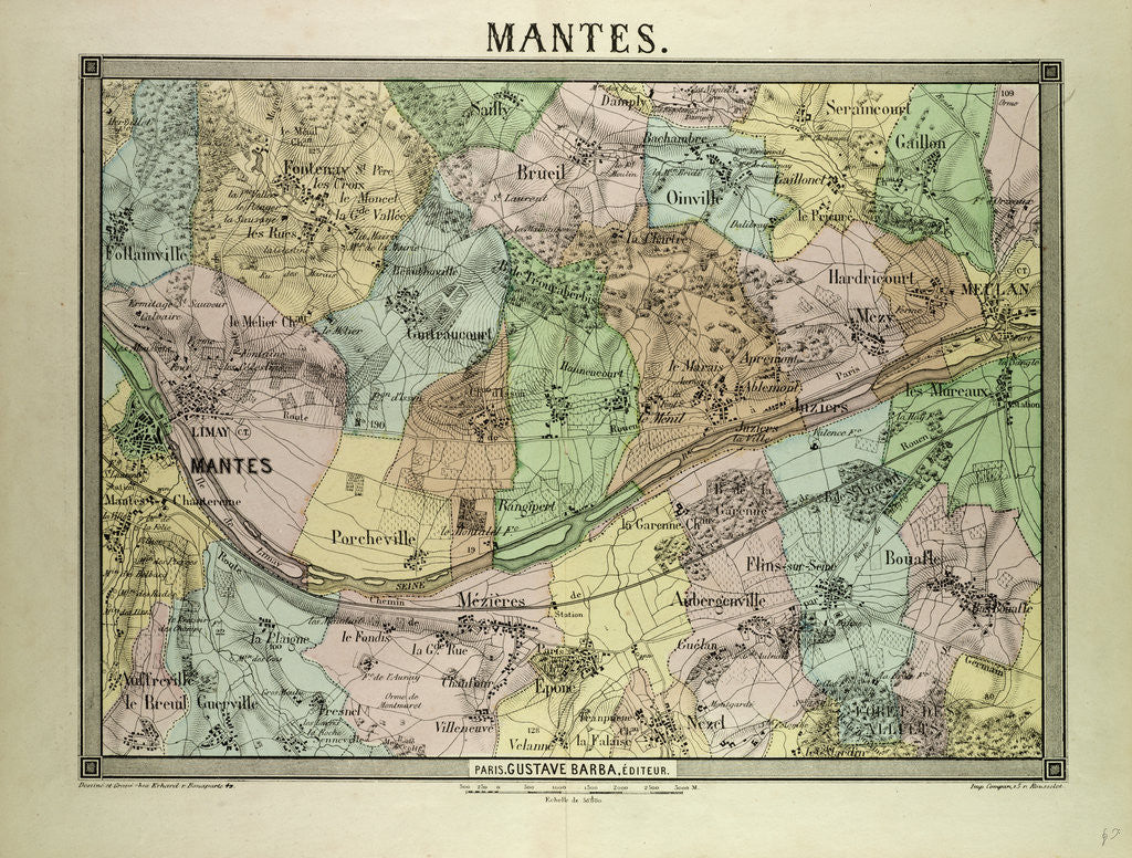Detail of Map of Mantes France by Anonymous