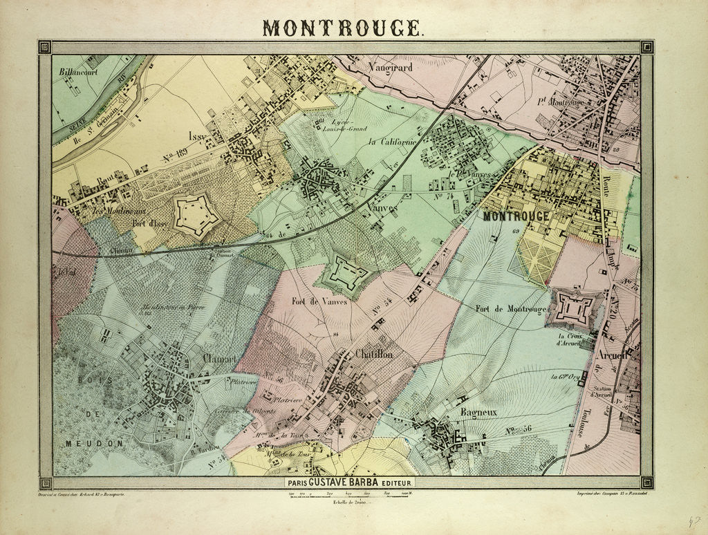Detail of Map of Montrouge France by Anonymous