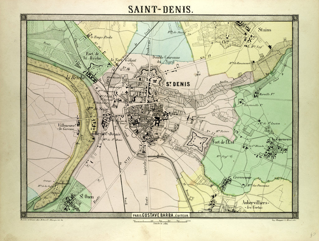 Detail of Map of Saint-Denis France by Anonymous