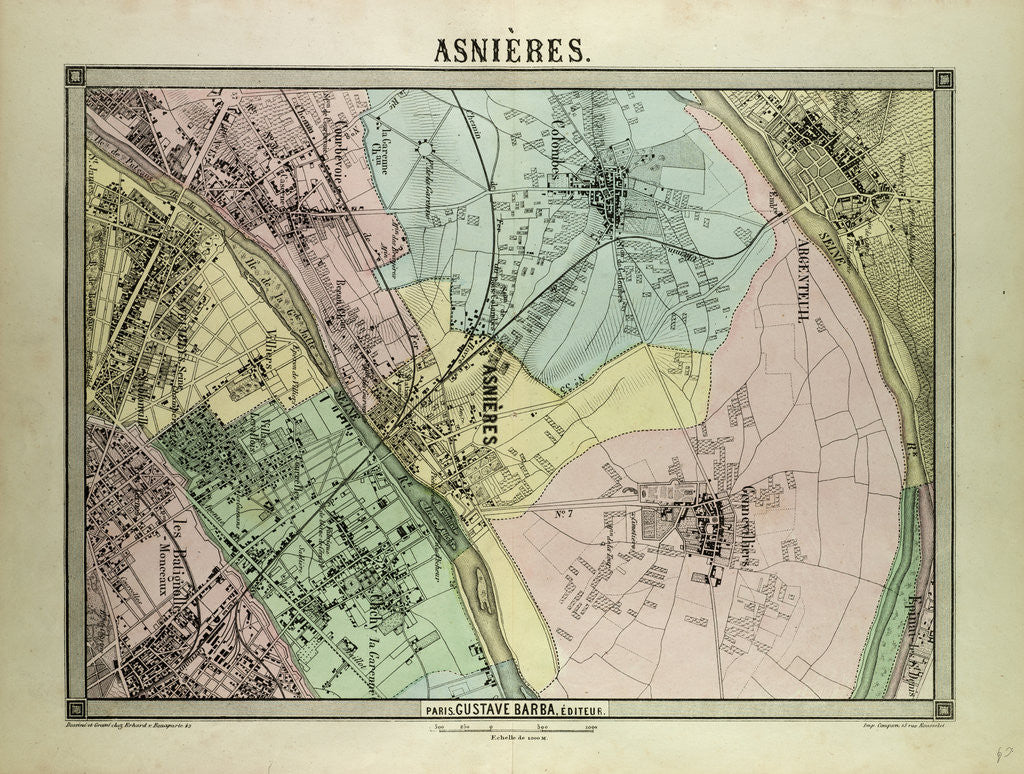 Detail of Map of Asnières France by Anonymous