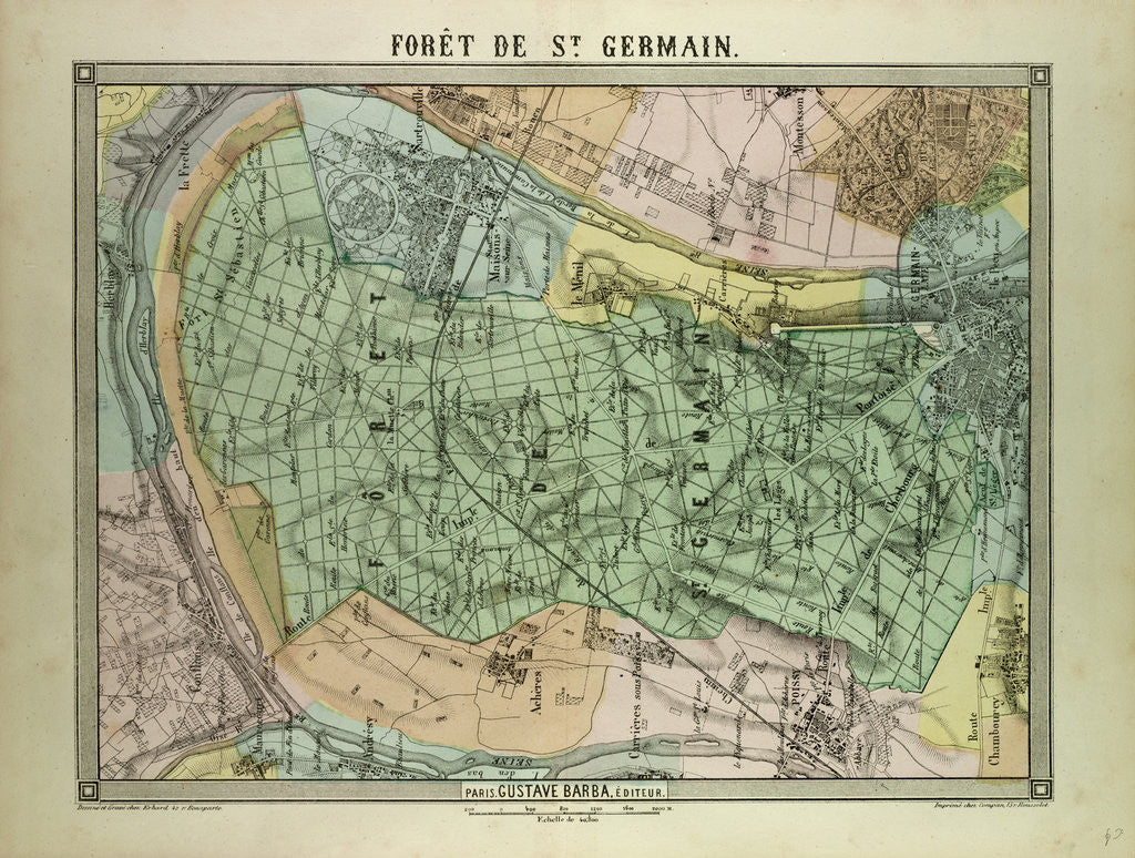 Detail of Map of the Forest of St. Germain France by Anonymous