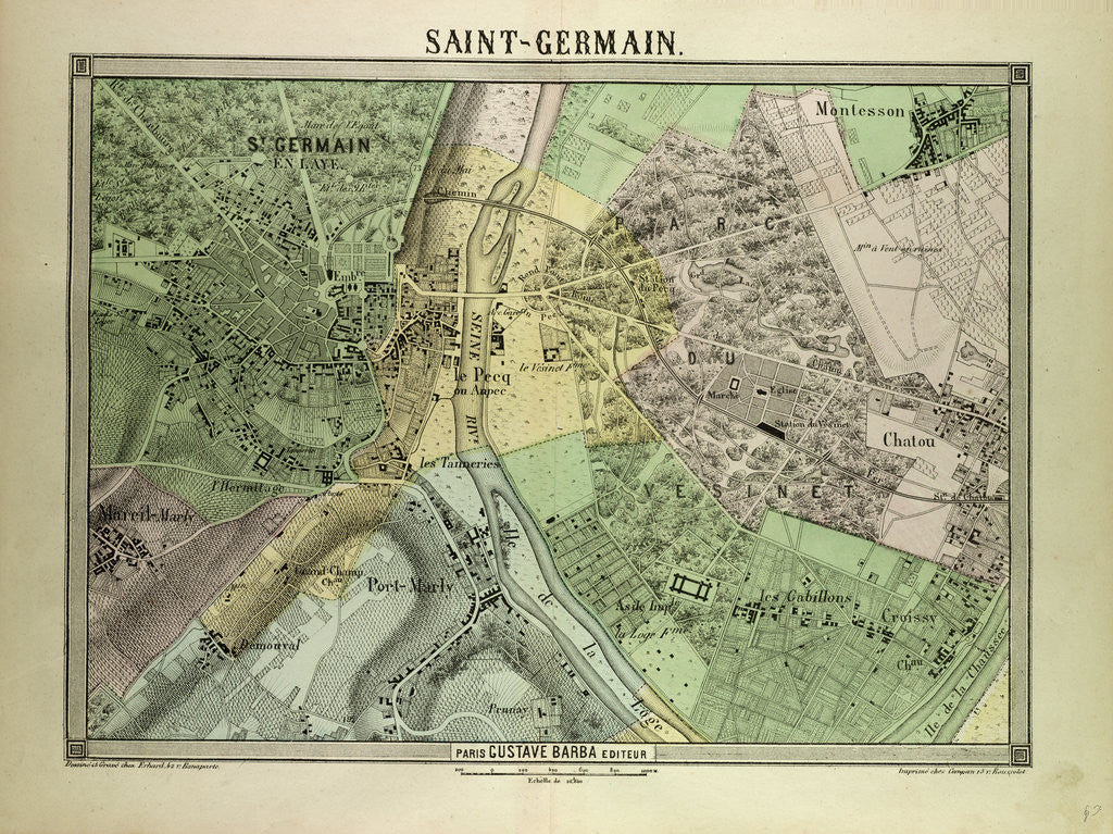 Detail of Map of Saint-Germain France by Anonymous