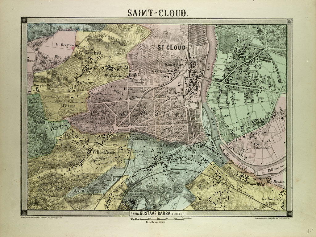 Detail of Map of Saint-Cloud France by Anonymous