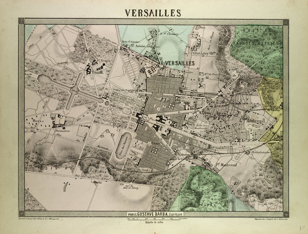 Detail of Map of Versailles France by Anonymous