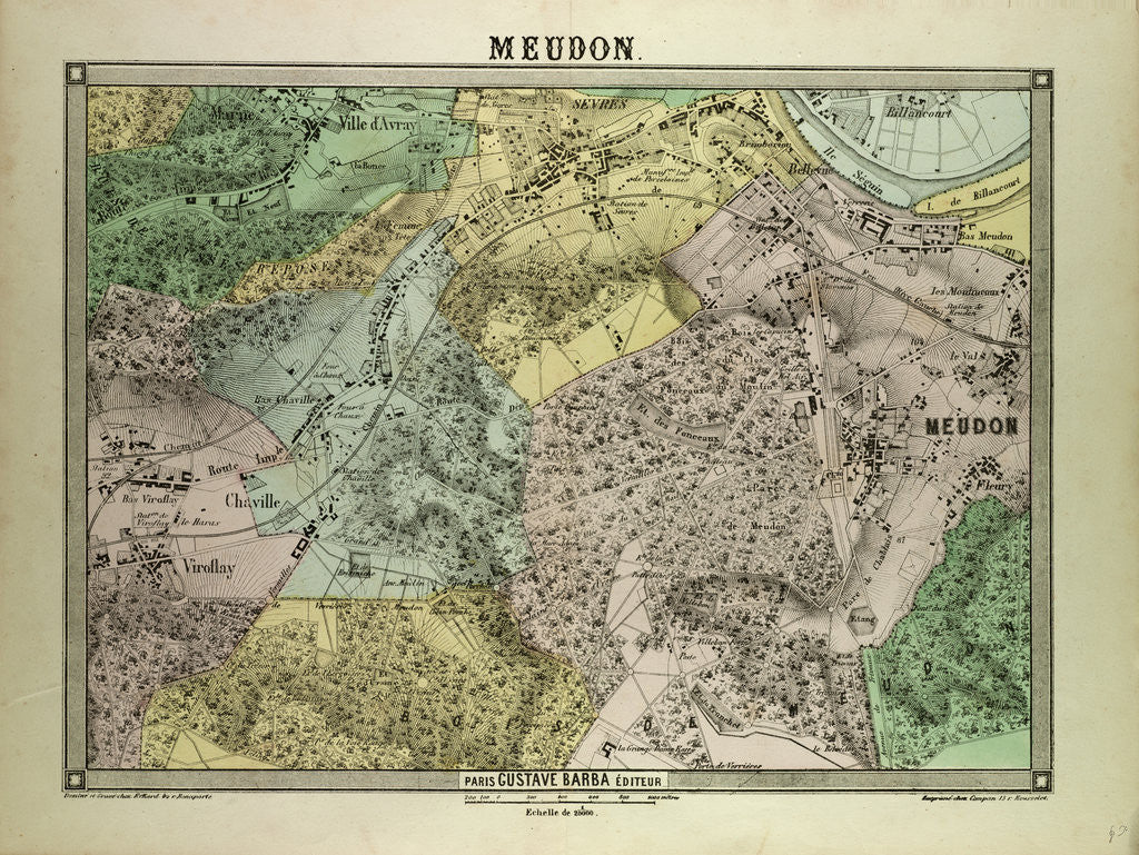 Detail of Map of Meudon France by Anonymous