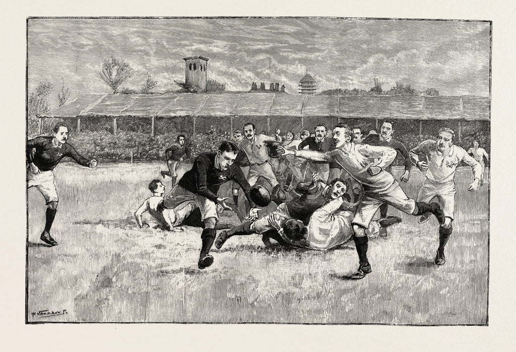 Detail of Football Match Between England and Scotland in the Athletic Grounds Richmond London UK 1891 by Anonymous