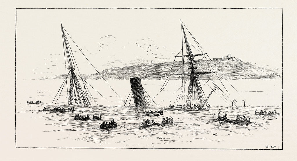 Detail of Wreck of the Utopia Gibraltar by Anonymous