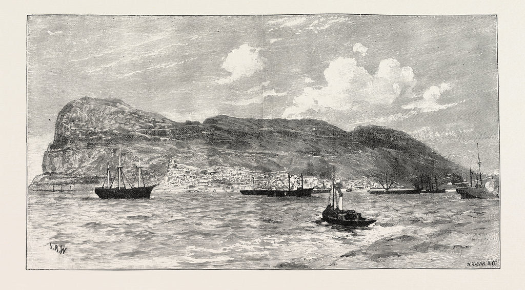 Detail of View of Gibraltar from the Bay by Anonymous
