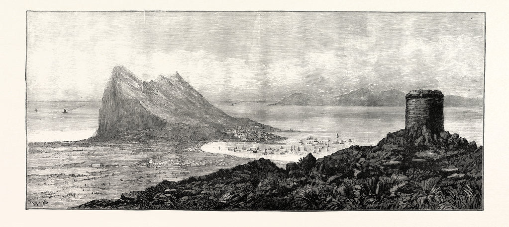 Detail of View of Gibraltar from the Queen of Spain's Chair Showing Where the Utopia Foundered. by Anonymous