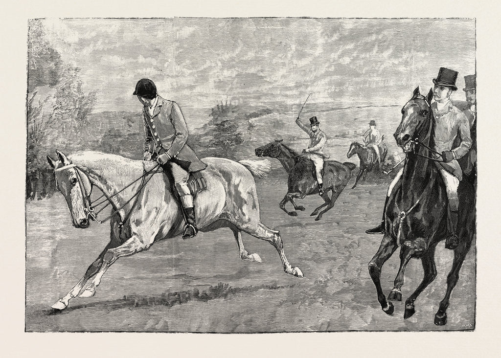Detail of House of Commons Point-to-Point Steeplechase Near Daventry: Mr. A.E. Pease Winning on Nora Creina. by Anonymous