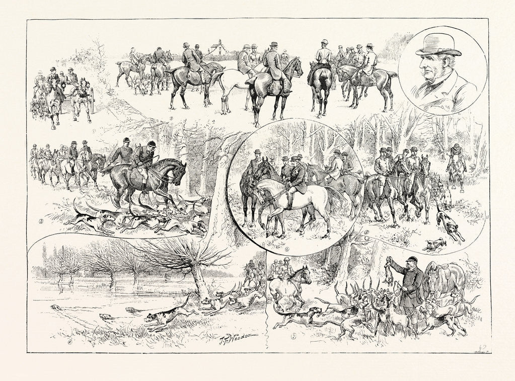 Detail of With Mr. Vigne's Harriers in Epping Forest by Anonymous