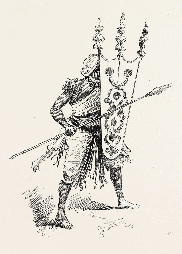 Detail of The Military Disaster in Manipore on the Southern Frontier of Assam British Indian Empire: A Manipore Warrior Fighting. by Anonymous
