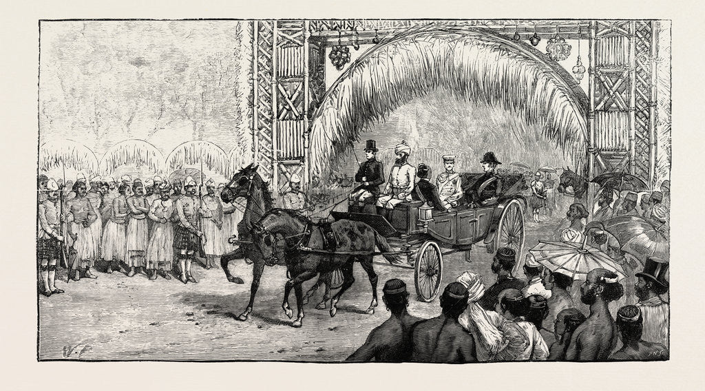 Detail of Reception of the Czarevitch at Colombo Ceylon (Sri Lanka): Passing Under Triumphal Arches with the Governor. by Anonymous