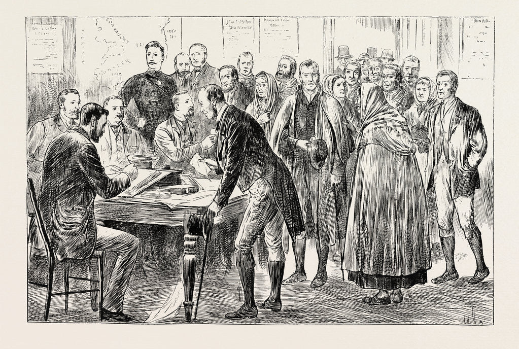 Detail of Relief of Irish Distress: Applying for Seed Potatoes at the Board Room Clonakilty Union. by Anonymous