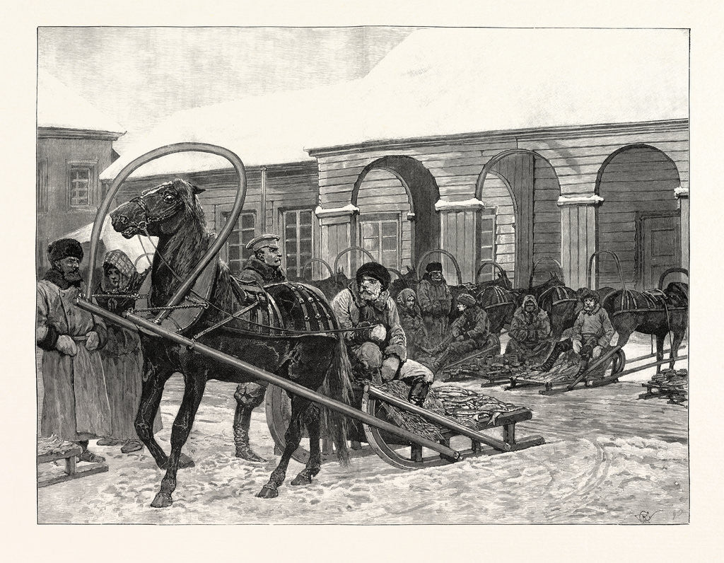 Detail of Sketches in Siberia: A Corner of the Market Yeniseisk. by Anonymous