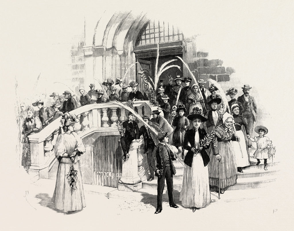 Detail of Palm Sunday at Grasse France by Anonymous