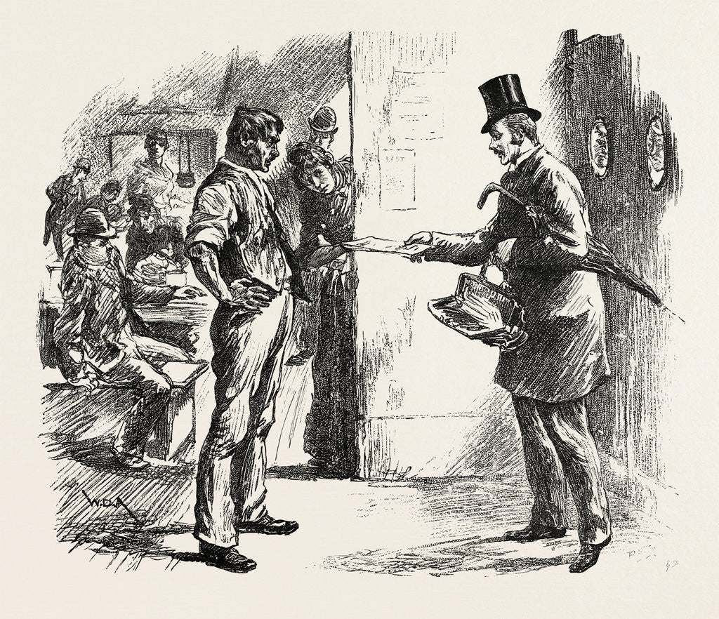 Detail of Taking the Census: Experiences of an Enumerator: At a Common Lodging House: Confronted by the Deputy by Anonymous