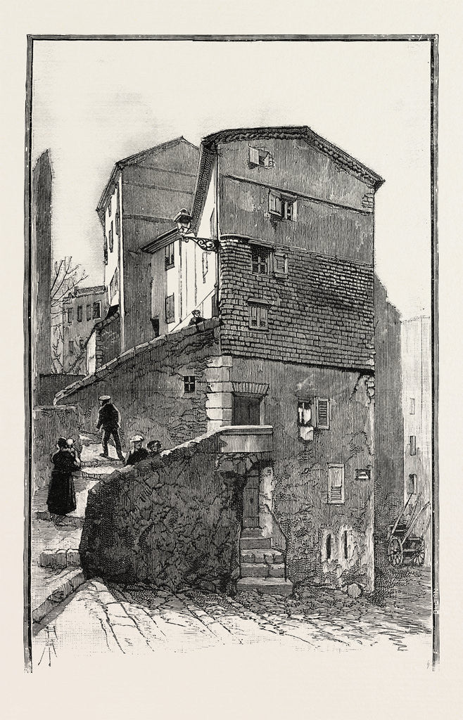 Detail of House Built against the Rock Grasse France by Anonymous
