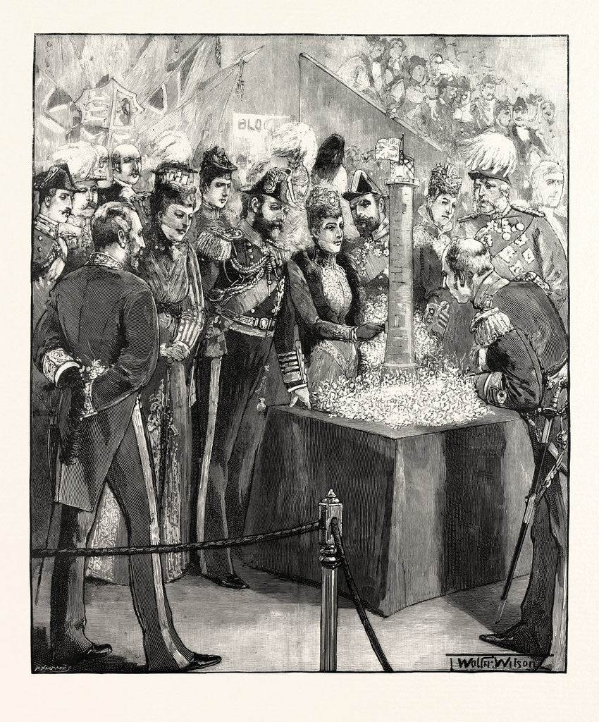 Detail of The Prince and Princess of Wales Opening the Naval Exhibition. by Anonymous