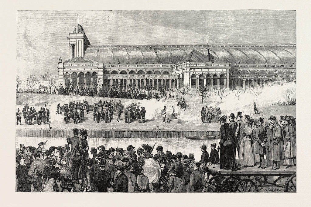 Detail of The Funeral of Count Moltke: Artillery Salute at the Lehrter Railway Station Berlin Germany by Anonymous