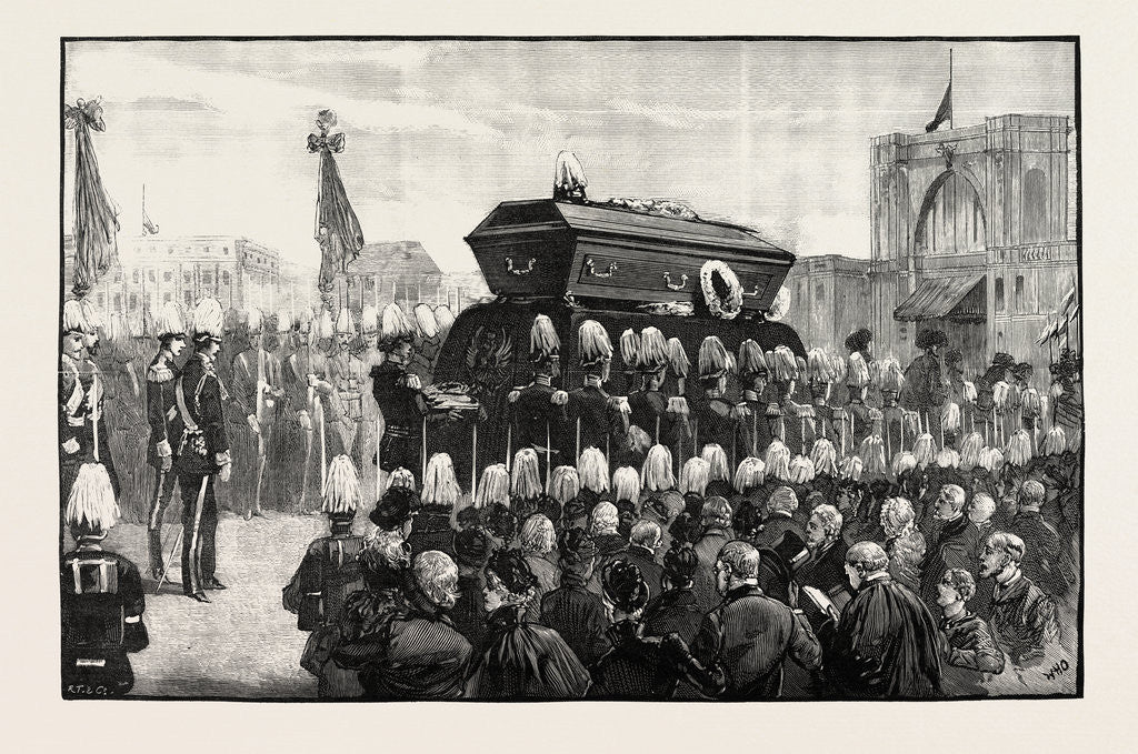 Detail of The Funeral of Count Moltke: Procession to the Lehrter Railway Station Berlin Germany by Anonymous