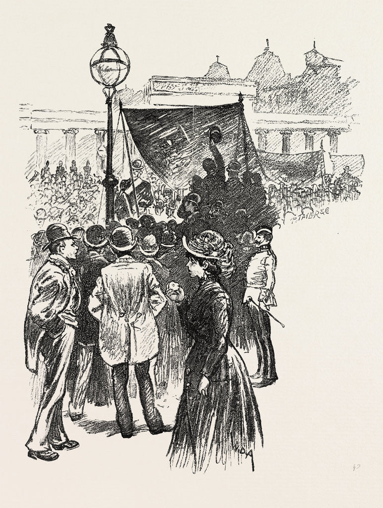 Detail of At the Great Labour Demonstration in Hyde Park: The Procession Entering the Park London UK by Anonymous