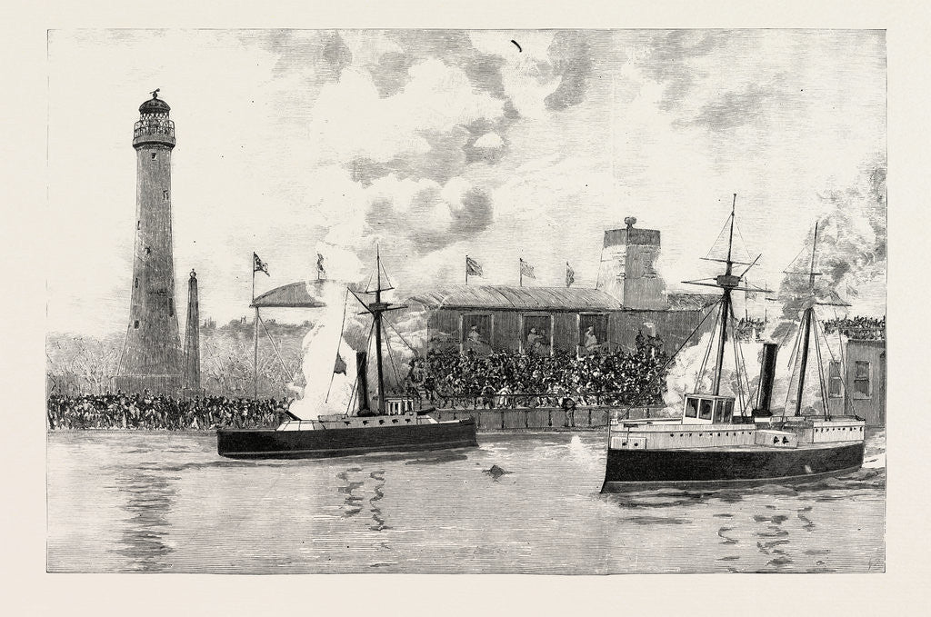 Detail of Naval Action Between Model Ships at the Royal Naval Exhibition. by Anonymous