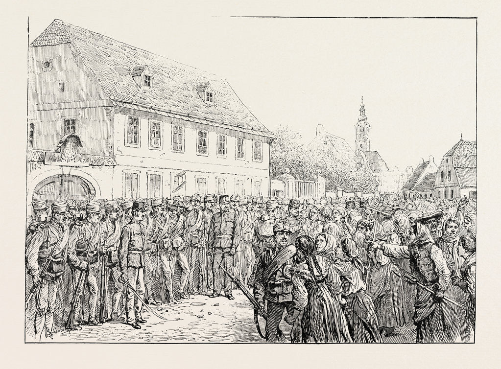 Detail of Labour Riots in Hungary: Outside the Townhall at Békéscsaba by Anonymous