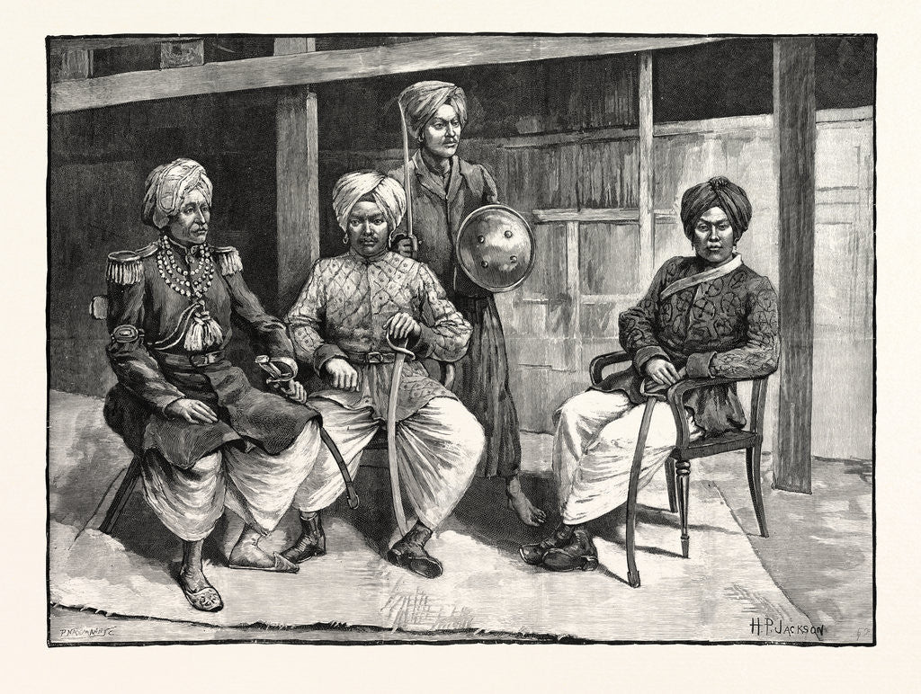 Detail of The Manipur Expedition: The Three Prisoners in the Hands of the British Authorities. by Anonymous