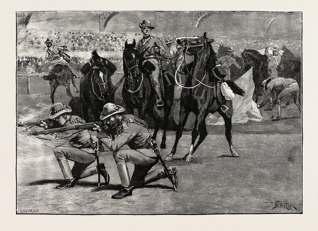 Detail of The Victoria Rifle Volunteers from Melbourne at the Military Tournament Islington: Defending the Camp by Anonymous