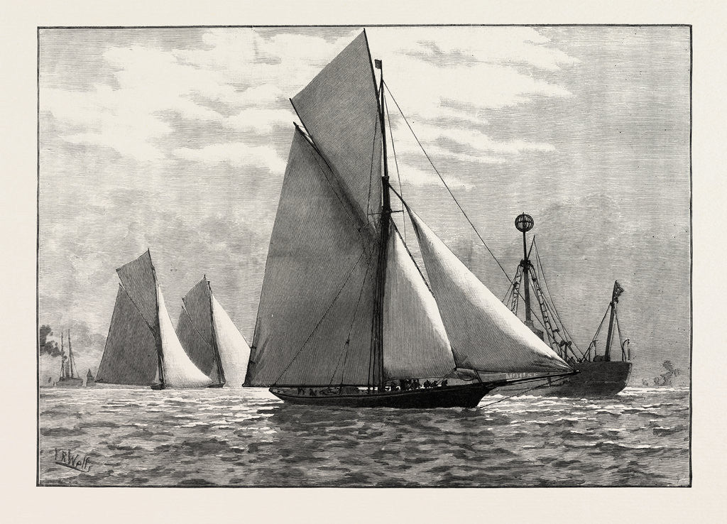 Detail of Royal Thames Yacht Club Match: Rounding the Mouse Lightship by Anonymous