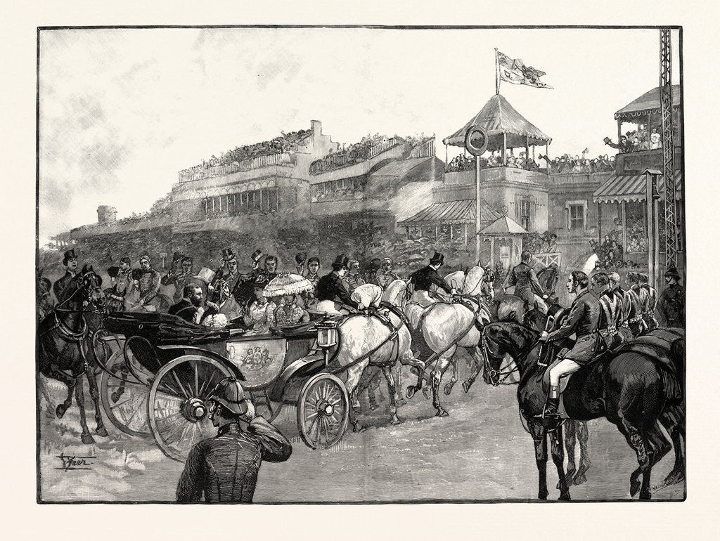 Detail of Ascot Races: Arrival of the Royal Party by Anonymous