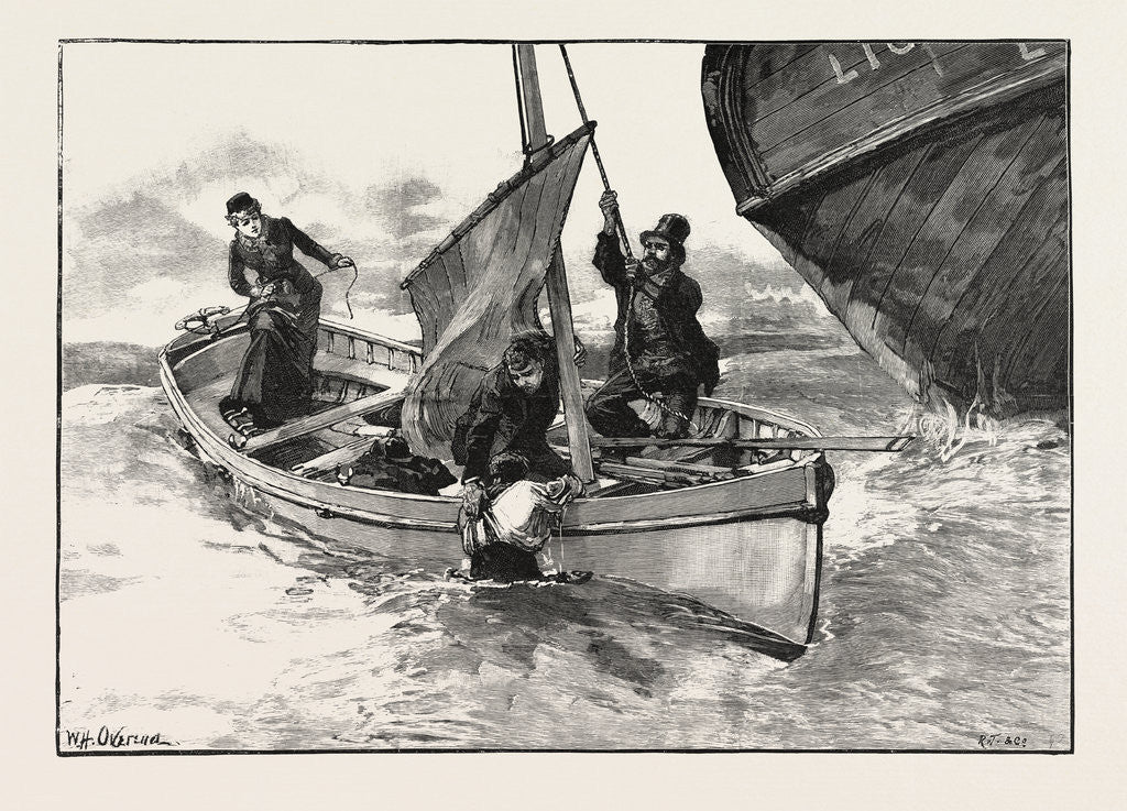 Detail of While I Grabbed Him to Help Him Inboard Abraham Was Hoisting the Sail. by Anonymous