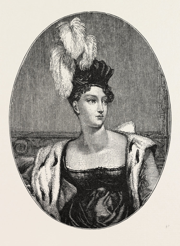 Detail of The Princess Charlotte Augusta, 1796 - 1817. Daughter of George, Prince of Wales and Caroline of Brunswick. by Anonymous